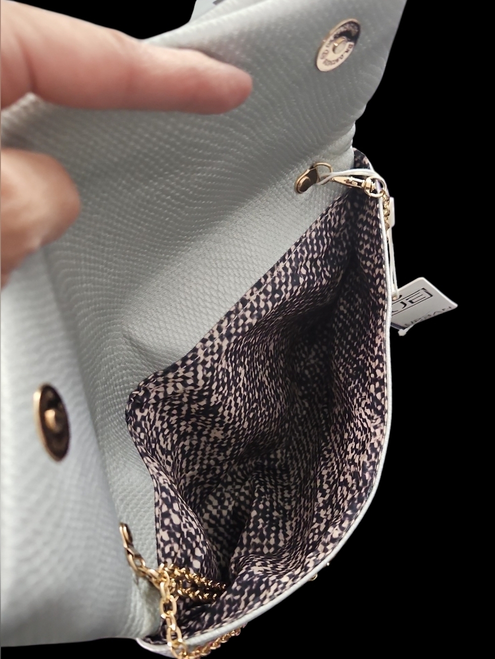 Urban Expressions Women's Fold-Over Chain Crossbody Bag — Silver - Picture 4 of 9
